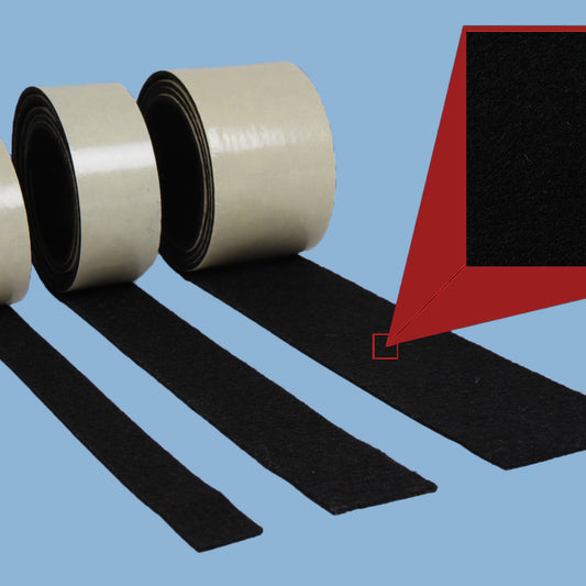 Filzrolle selbstklebend ca. 3 mm stark, 20 mm breit, Farbe: schwarz, Rollenlänge: ca. 25 m