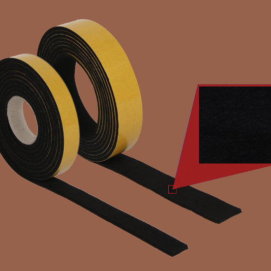 Filzrolle selbstklebend ca. 6 mm stark, 50 mm breit, Farbe: schwarz, Rollenlänge: ca. 25 m