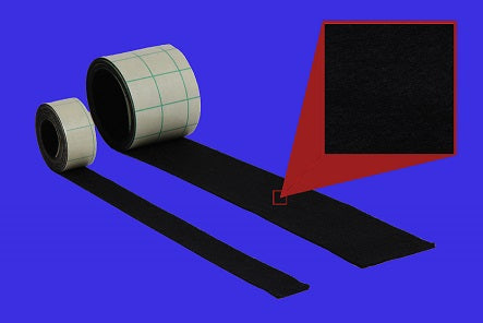 Filzrolle, ca. 1 mm stark, 20 mm breit, RL: 32 m, Fb. schwarz, selbstklebend