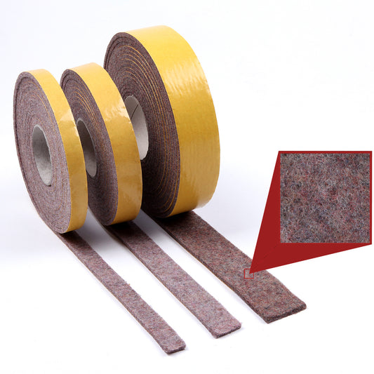 Filzrolle, ca. 5 mm stark, 20 mm breit, Fb. bunt-meliert, RL: 15 m, selbstklebend