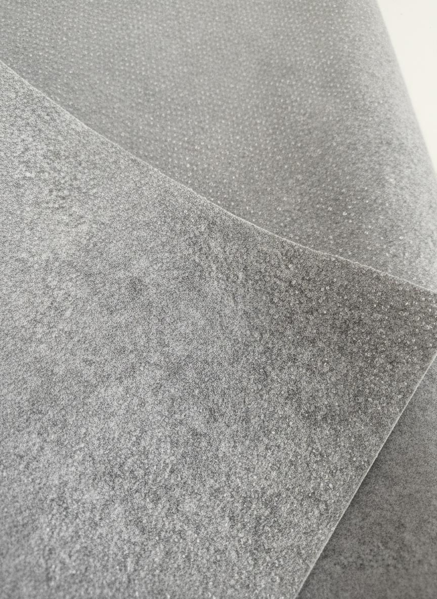 Professionelles Produktbild des Filzmaterials mit aufgesprühter EVA-Beschichtung